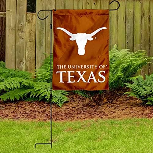 Texas Longhorns Bandeira do jardim de dupla face e bandeira de bandeira do suporte de bandeira