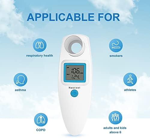 Medidor de fluxo de pico digital, Medical Home com rastreamento Spirômetro de Rastreamento de Software e Confiável para Asthma DPED adulto crianças