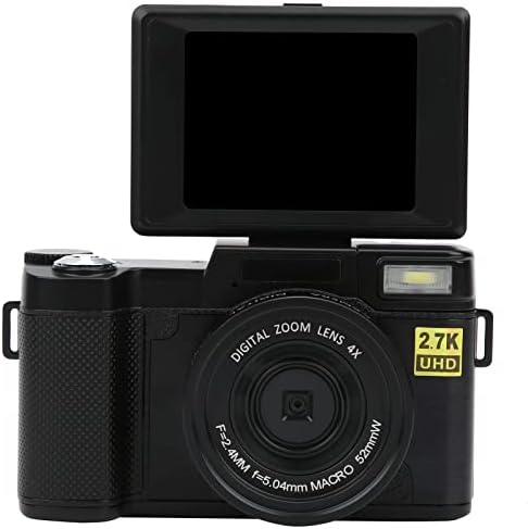 Câmera digital Gowenic 2,7K 48MP Câmera compacta de alta definição, tela de bolso de rotação de 180 graus de 3 polegadas,