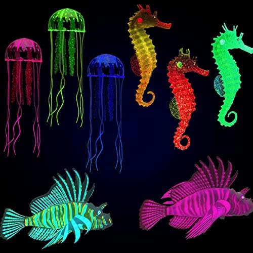 8pcs Luminous Aquarium Decoration