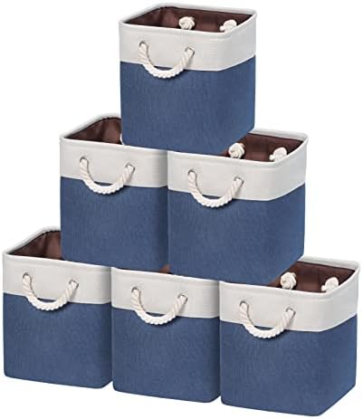 Kntiwiwo caixas de armazenamento dobráveis ​​10,5 x 10,5 x 11 cesta de armazenamento de tecido para prateleiras com alças