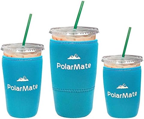 3 Manga de café gelado reutilizável de pacote | Manga de copo isolante para bebidas frias de bebidas | Portador da Copa Neoprene