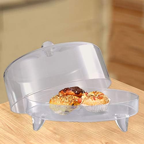 Cabilock Acrylic Bolo Stand Serving Platter Bolo Plate com cúpula coberta de sobremesa coberta Display Cupcakes Prie Salad