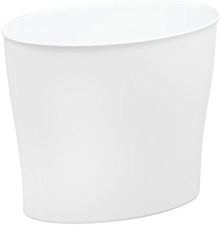 Idesign Interdesign Plastic Wastebasket Banheiro, quarto ou escritório - 10 litros, lixo branco NUVO