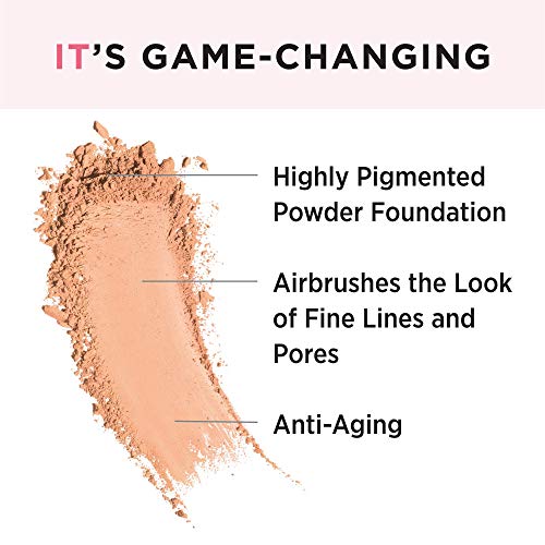 Fundação de celebração de cosméticos de TI - Fundação em pó antienvelhecimento de cobertura total - emblada poros, rugas e imperfeições
