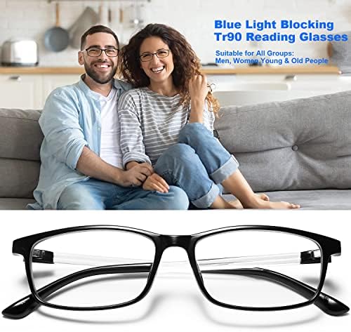 Vvdqella azul bloqueio de óculos de leitura de homens anti -brilho leitores de arranhões mulheres TR90 Óculos de computador