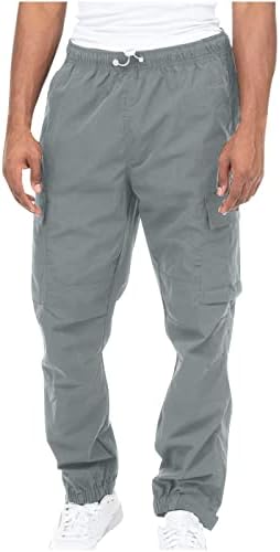 Calça de carga, calça masculina para homens cargo de carga masculina calça masculina com cintura elástica de verão para