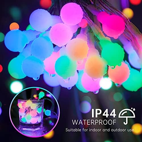 Luzes de cordas globais multicoloridas com timer remoto, quarto de cordas internas, quarto, 32 pés 96LED com 8 vibrantes