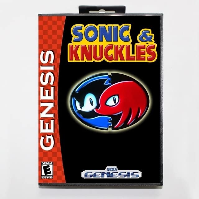 Cartucho de jogo Sonic e Knuckles 16 bits MD Card com caixa de varejo para Sega Mega Drive para Gênesis-UE Box