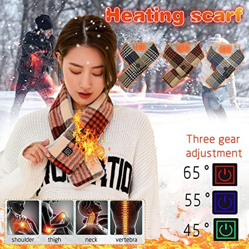 Homens homens lenço de aquecimento elétrico USB, lenço aquecido com calça de calor 3 níveis de aquecimento lenços de pescoço