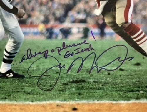 Joe Montana Photo assinada 16x20 49ers Hof Auto Go Remoção de inscrição irlandesa JSA - Fotos autografadas da NFL