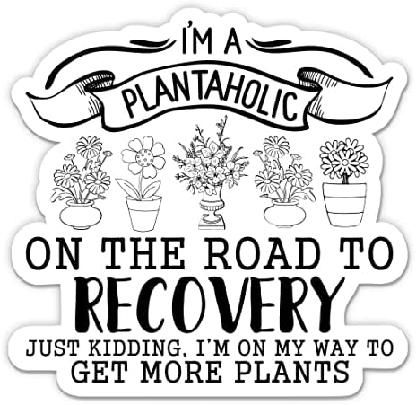 Plantaholic engraçado I Love Plants adesivo - adesivo de laptop de 3 - Vinil à prova d'água para carro, telefone, garrafa de água - Decalque de Lady Plant