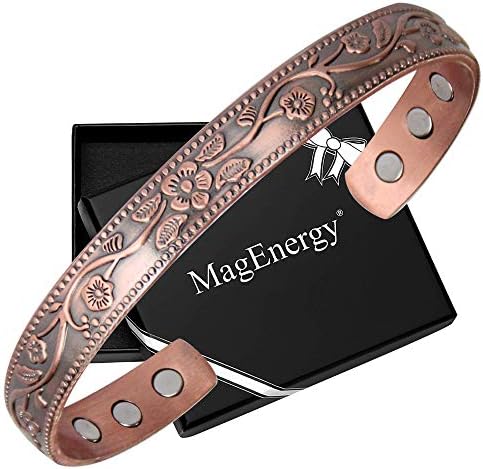 Magenergy Linfatic Drening Terapêutica Pulseiras magnéticas de cobre para mulheres, pulseira de cobre de desintoxicação linfática