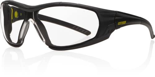Óculos de segurança de ferro, eixo-híbrido, moldura preta, anti-escravo anti-capa, claro