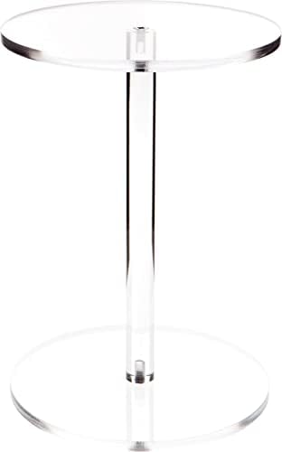 Plymor Clear acrílico redondo redonda de pedestal Riser 16,75 polegadas x 9 polegadas