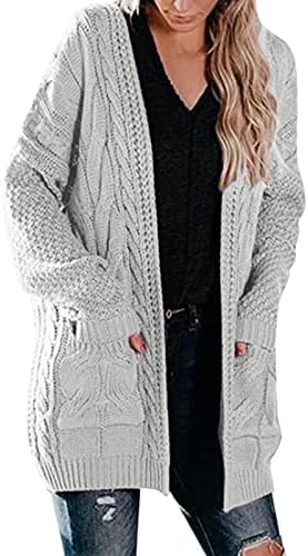 Kulywon 2022 Autumn e Winter Feminino Feminino Médio Twist Pocket Cardigan Sweater Sweater Sweater