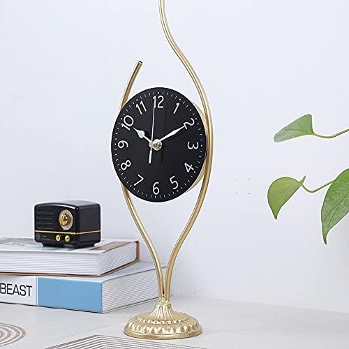 Relógio de mesa de ferro forjado uxzdx, relógio criativo de mesa, relógio de mesa, relógio de mesa de decoração de mesa