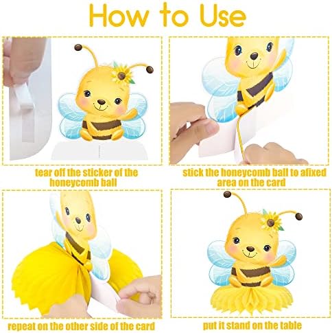 Bee Honeycomb CenterPieces 10pcs Honey Bee Party Tabel Centerpieces para Bumble Bable Shower Decoration Bee Theme Party