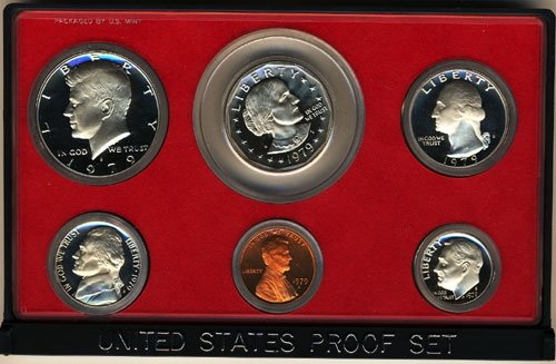 1979 S Prova de 5 moedas definida na prova de embalagem do governo original