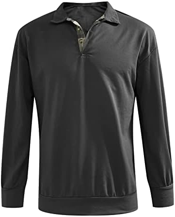 Masculino pullover tops moda moda cor sólida manga cheia lapela esporte solto casual camisetas camisetas blusas de blusa