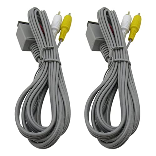 Pacote de 2 Audio Video AV Cable Tab para Nintendo Wii U Nintendo Wii Vídeo de Áudio Av Cable cabo