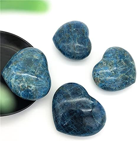 Binnanfang AC216 1PC Azul natural Apatita coração Coração polido Cura de pedra reiki madagascar Pedras e minerais Cristais de Cristais