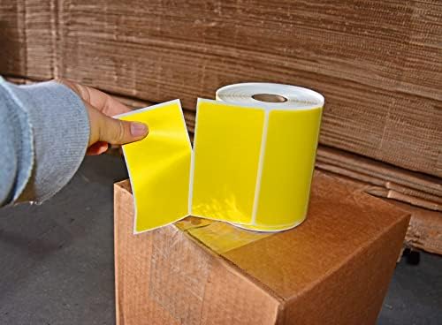 WOD Racing Orange NameTag Rolls - 4 x 2 polegadas, 500 adesivos em branco por rolo, adesivo permanente retangular para codificação de cores, rotulagem, gerenciamento de inventário, negócios e sala de aula.