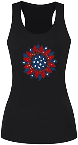 Tampas de tanques gráficos para feminino American Star Star Patriotic Summer Summer Casual Camiseta Loja Sem mangas Camiseta