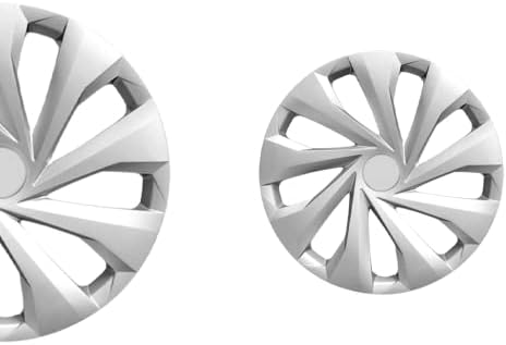 Snap 15 polegadas no Hubcaps compatíveis com Kia Forte - Conjunto de 4 tampas de aros para rodas de 15 polegadas - cinza