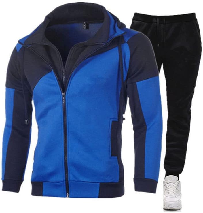 Autumn Winter Sports Sports Sports Men de coloras de 2 peças de mangas compridas