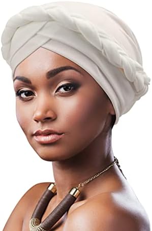 Drehow Women Turbano pré-amarrado Twisted Twisted Hair Capa Enrolar Hat Hat Haphera de Feio Africano para Mulheres Negras Capinho de Câncer de Mulheres