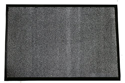 Corporação Durável-654S35 Wipe-N-Walk Vinil com tapete de tapete interior apoiado, 3 'x 5', carvão vegetal