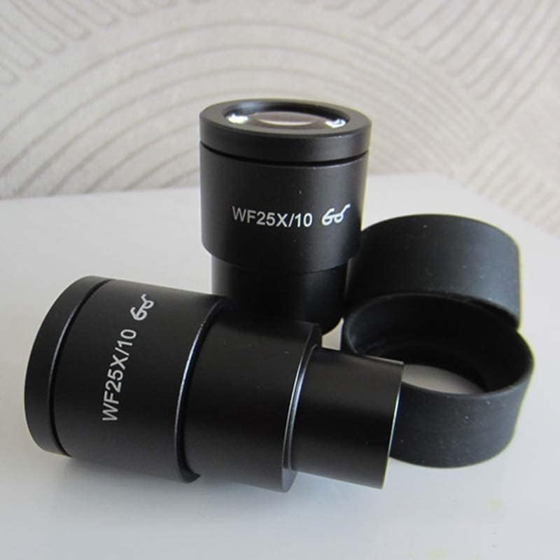 Acessórios para microscópio WF25X 10mm 30mm Microscópio de microscópio lente ocular, com tampas de borracha e consumíveis de laboratório