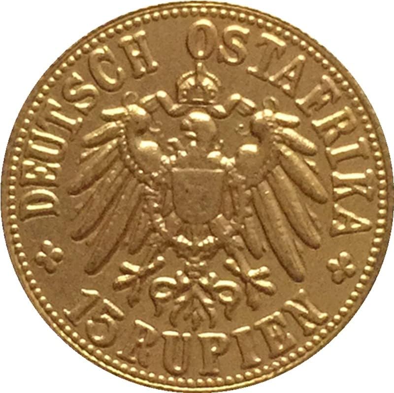 1916 Moedas alemãs Copper Gold Bated Antique Coins Crafts Crafts pode soprar
