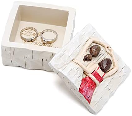 Caixa de jóias quadradas de Hodao para amigas/amizade Anniversary Sculpted Pined Handsake Box-Jewelry Caixa decorativa