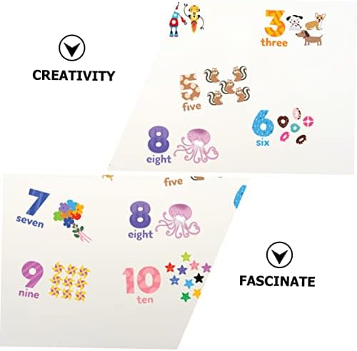 Tofficu 1 Definir adesivos de parede de desenho digital infantil decoração de quarto de quartos para decoração de sala de aula removível