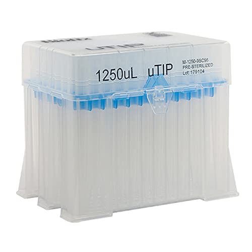 Biotix M-1250-9SC96 UTIP Dicas de pipeta não filtradas, ajuste universal, baixa retenção, x-resin, pré-estéril, 1250µl