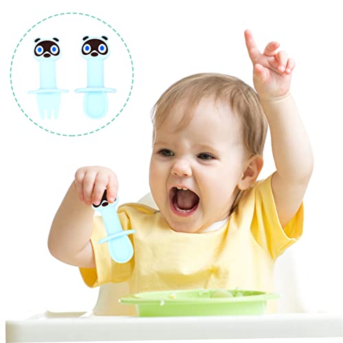 KISANGEL 2PCS SET Baby Silicone Spoon Cuttlery Spoon Infant Startware Salheete de talheres do bebê Primeira colher de silicone