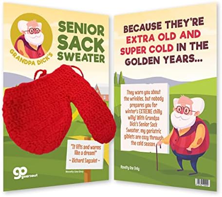 Sack Sack Sweater Red Knit Peter Aquecedor para homens Presente de vômito sobre a colina Funny Mens Grandpa Gear One Size mais