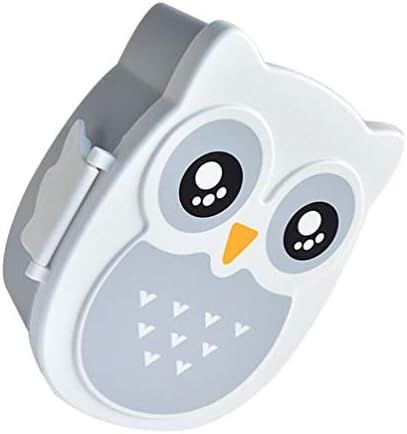 Luncatória de Hemoton Kids Bento 1050ml Contêiner de almoço Plástico Cartoon Owl Monocamer Compartamentos Bento para Fficers Trabalhadores