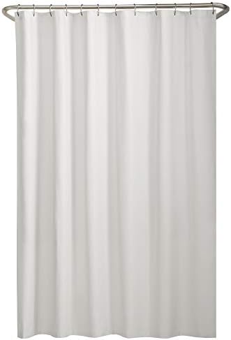 Maytex Repelentes de água de cortina de cortina de tecido com bainha ponderada, microfibra macia, secagem rápida e revestimento de chuveiro lavável, 70 x 72, branco