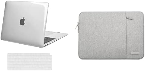 Mosis Plastic Hard Shell Casal & Sleeve Bag compatível com MacBook Air 13 polegadas 2020 2019 2018 Lançamento A2337 M1 & A2179 & A1932