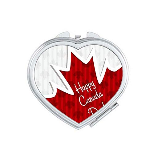 Feliz Dia do Canadá 4 de julho Maple Texture Mirror Travel Magnification Portable portátil maquiagem de bolso
