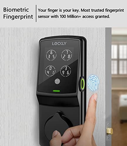 Lockly Secure Plus, trava de porta de entrada sem chave, fechaduras inteligentes para a porta da frente, Smart Lock Deadbolt,