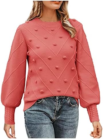 Moda de inverno feminino 2022 outono e pom quente malha solta manga comprida suéter sweater womans tops