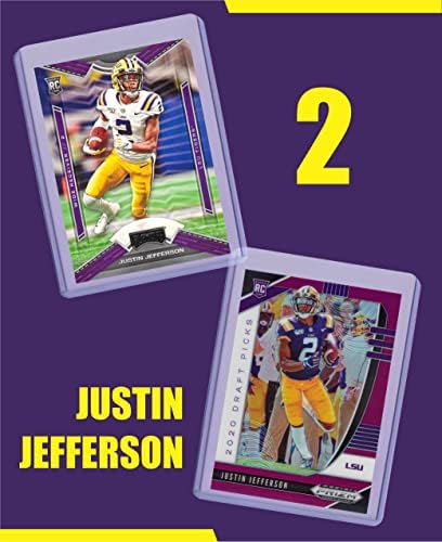 Justin Jefferson Rookie Cards Removed 3 Card Pacote de Presente - Minnesota Vikings Cartões de Negociação de Futebol