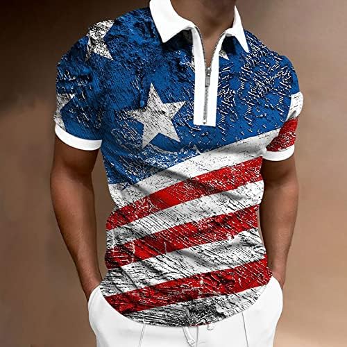 Ruiruilico mass de manga curta bandeira americana polos 2023 4 de julho de verão camisa casual t camisetas soltas