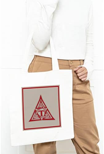Greeklife.store Triangle Fraternity Canvas Sacha de compras, bolsa de pano de compra reutilizável, sacola de mercado