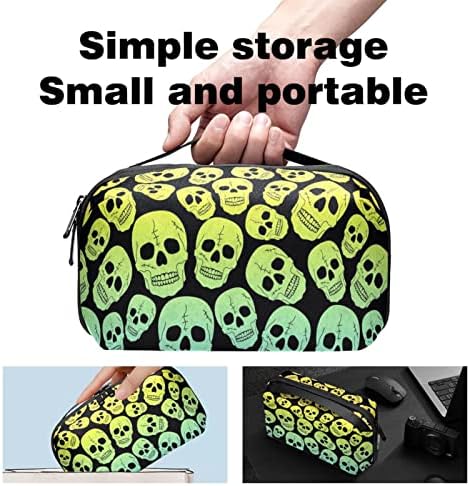 Bolsa de organizadores eletrônicos portáteis Skulls Sculls Imprima Saco de armazenamento de cabo de viagem para discos rígidos, USB,