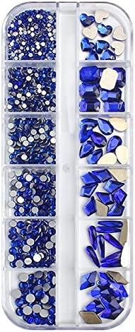 Ab/colorido Glitter de unhas de unhas Multi Size Diamond Diamond Gems Nail Art Diamond Flatback Diamond Rhinestones -